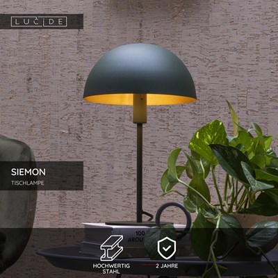 Lucide SIEMON - Tischlampe - Ø 25 cm - 1xE14 - Grün